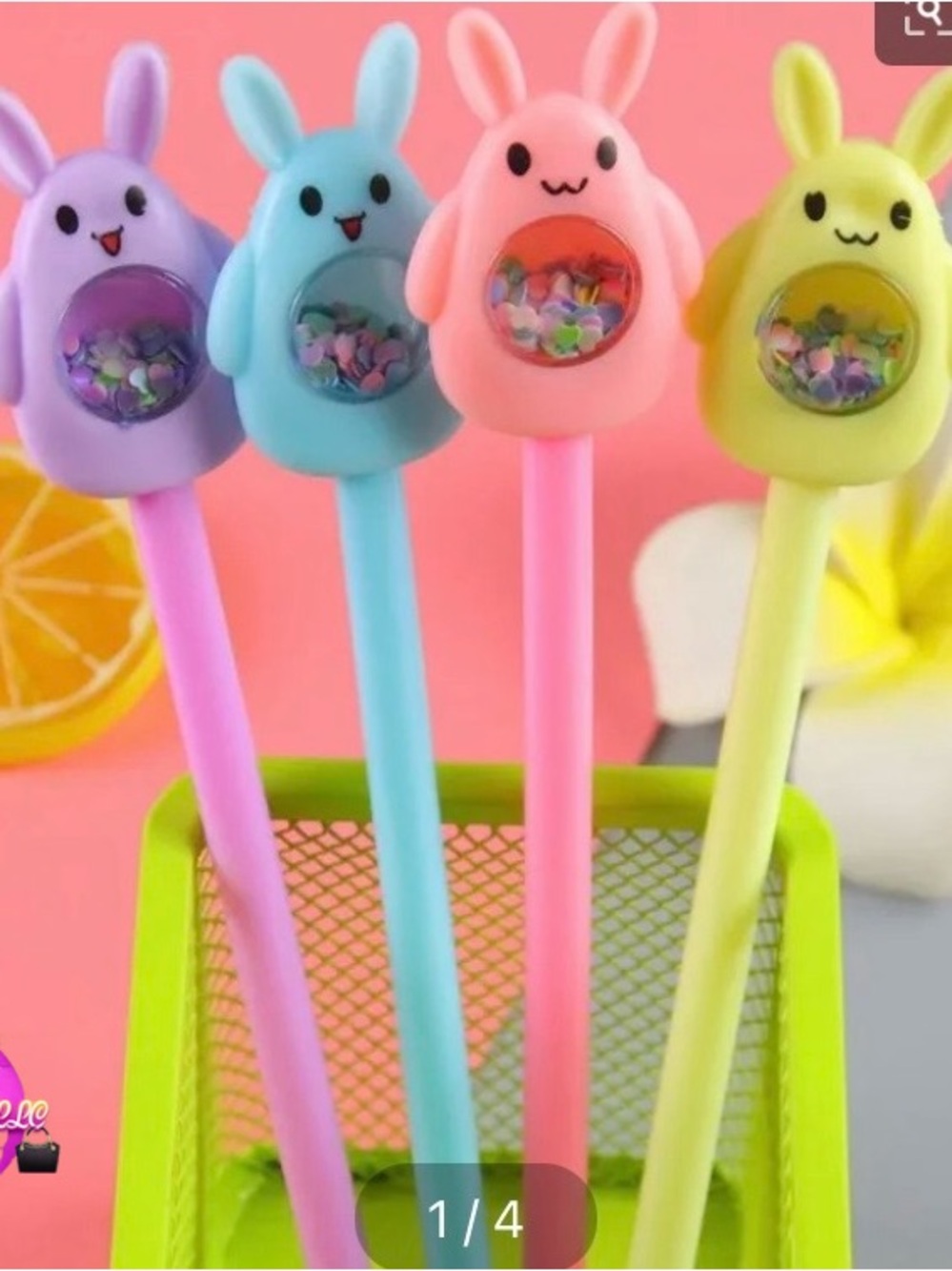 Cute Bunny Shaker Gel Pen - Pastel Pink ( 1 )
